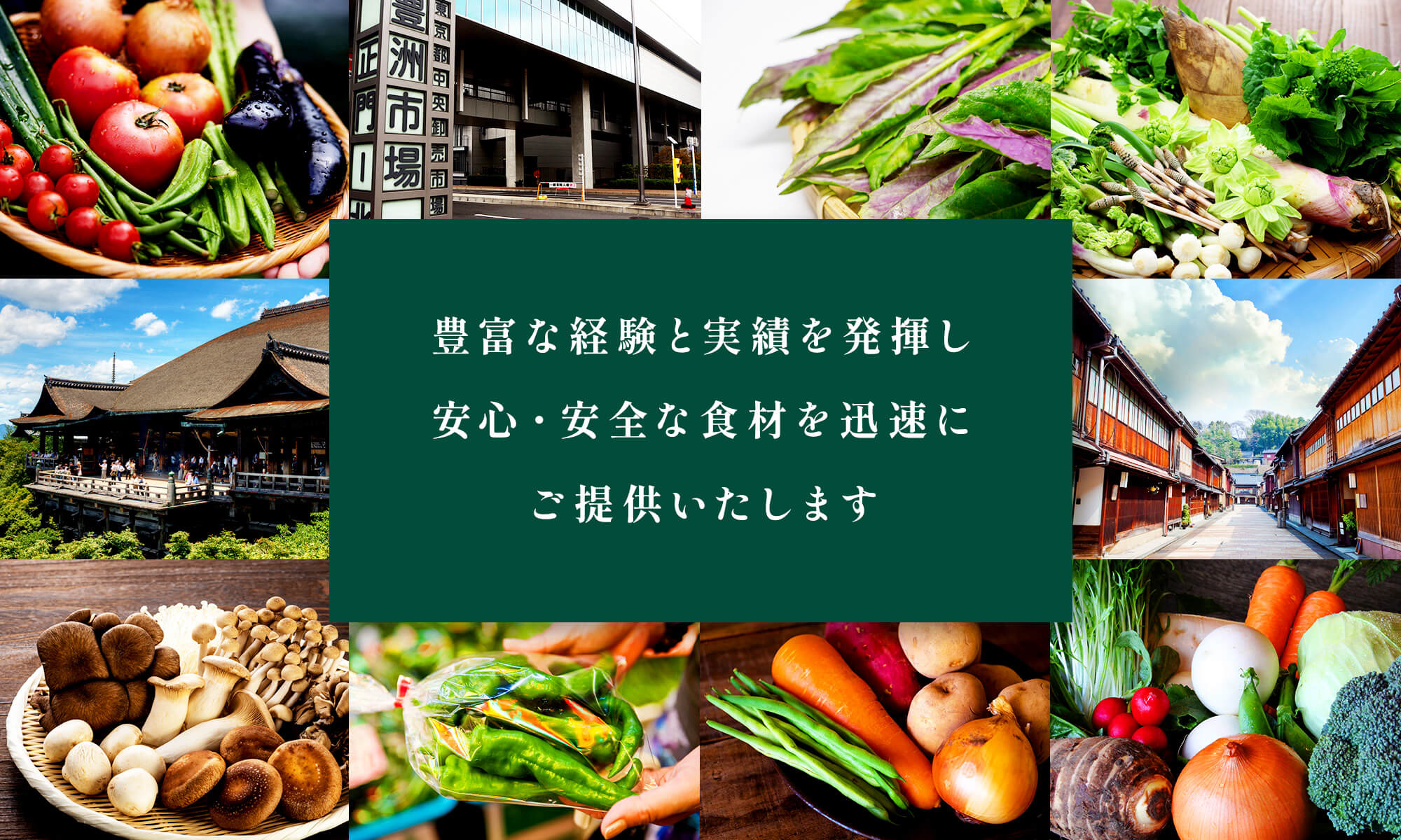 豊富な経験と実績を発揮し安心・安全な食材を迅速にご提供いたします